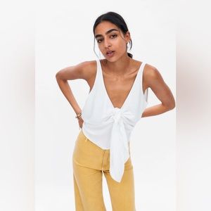 Zara Knotted Sleeveless Top in White